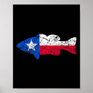 Poster Drapeau du Texas Petite-bouche par pêche