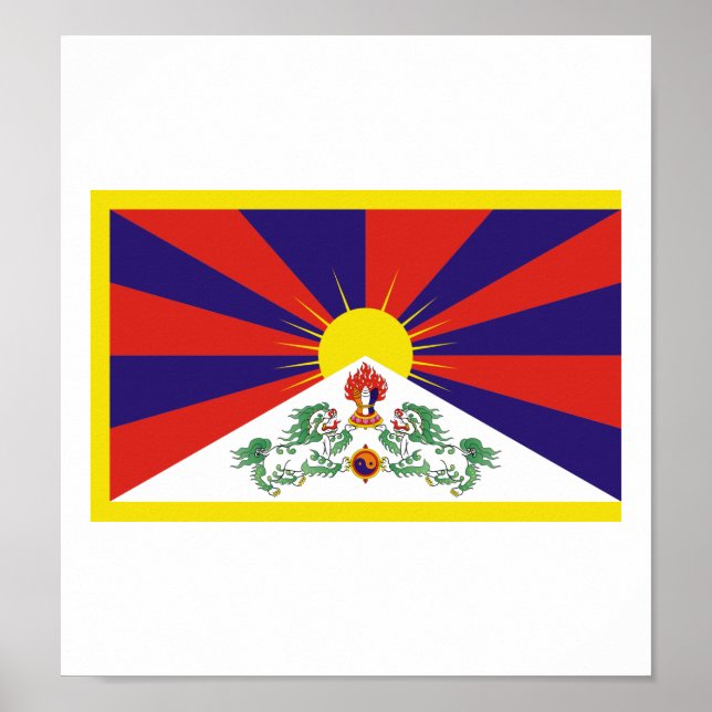Poster Drapeau du Tibet (Devant)