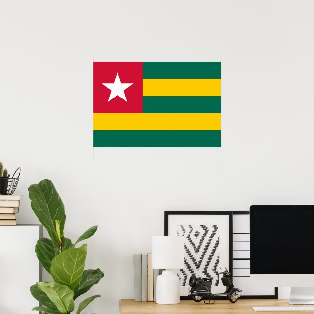 Poster drapeau du Togo (Bureau à domicile)