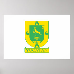 Poster Drapeau du Yucatan, Mexique