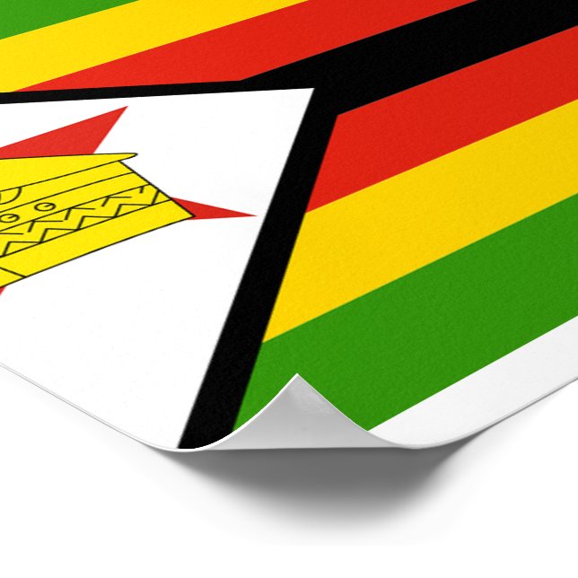 Poster Drapeau du Zimbabwe (Coin)
