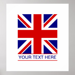 Poster Drapeau d'Union Jack plus votre texte