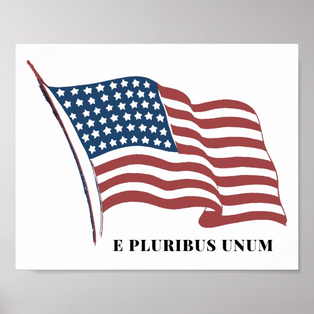 Poster Drapeau E Pluribus Unum Patriotic U.S. (Devant)