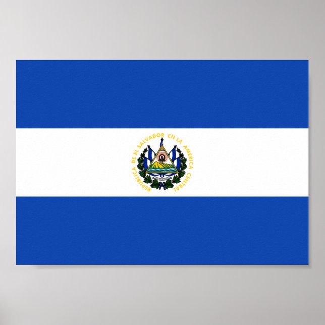 Poster Drapeau El Salvador (Devant)
