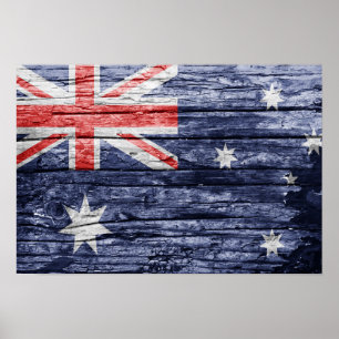 Poster Drapeau en bois australien