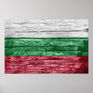 Poster drapeau en bois bulgare