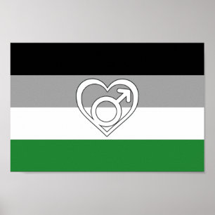 Poster Drapeau et symbole de fierté androphile