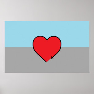 Poster Drapeau et symbole de la fierté autosexuelle