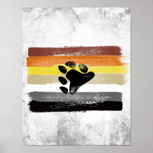 Poster Drapeau et symbole de la fierté de l'ours peint