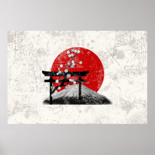 Poster Drapeau et symboles du Japon ID153