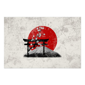 Poster Drapeau et symboles du Japon ID153