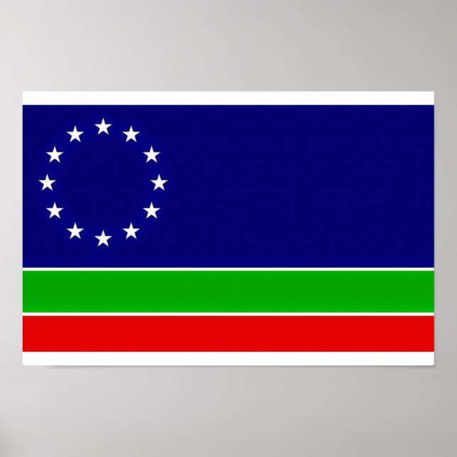 Poster drapeau eurasie symbole du continent asiatique (Devant)