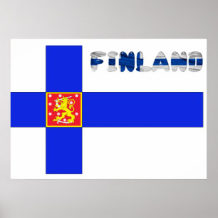 Poster Drapeau finlandais