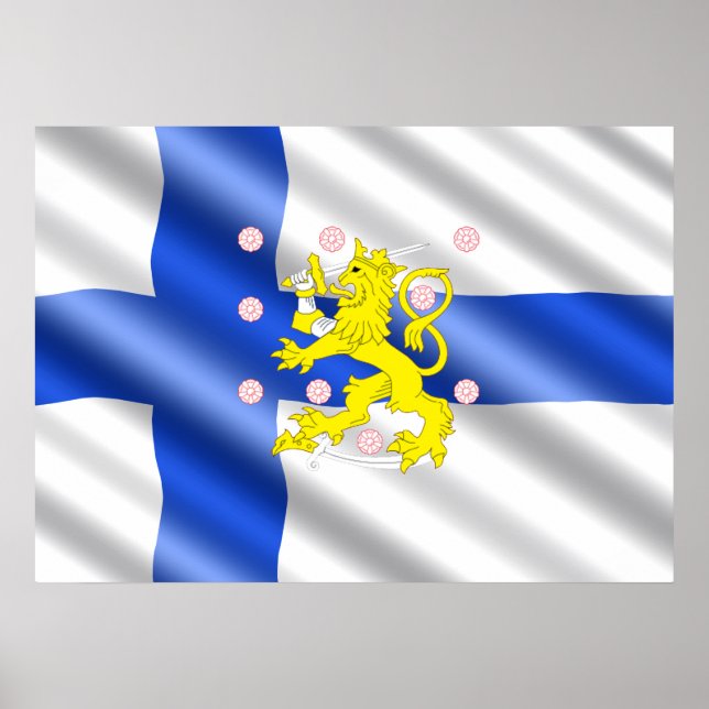 Poster Drapeau finlandais (Devant)