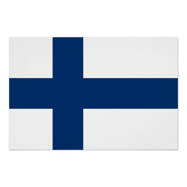 Poster Drapeau Finlande (Devant)