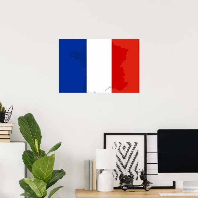 Poster drapeau français (Bureau à domicile)