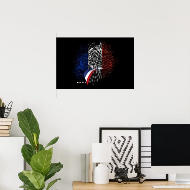 Poster Drapeau français (Bureau à domicile)
