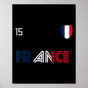 Poster Drapeau Français Football Rétro France