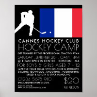 Drapeau français, Joueur de hockey, Publicité de c