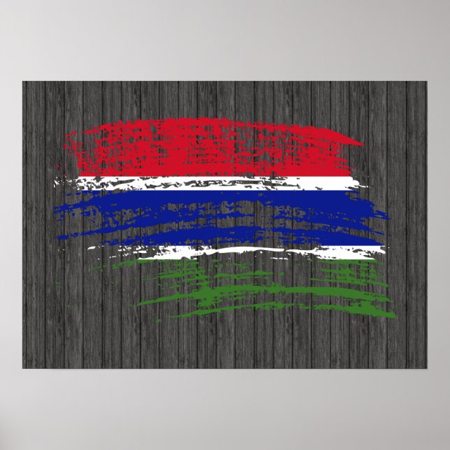 Poster Drapeau gambien cool (Devant)