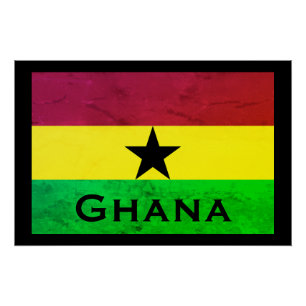 Poster Drapeau Ghana (Afrique de l'Ouest)