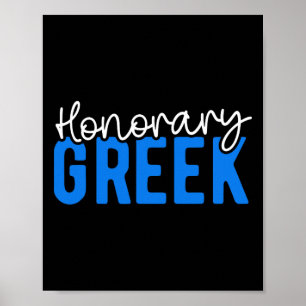 Poster Drapeau grec drôle grec honoraire Grèce Gréco-Amér