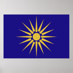 Poster Drapeau grec Macédoine, Grèce