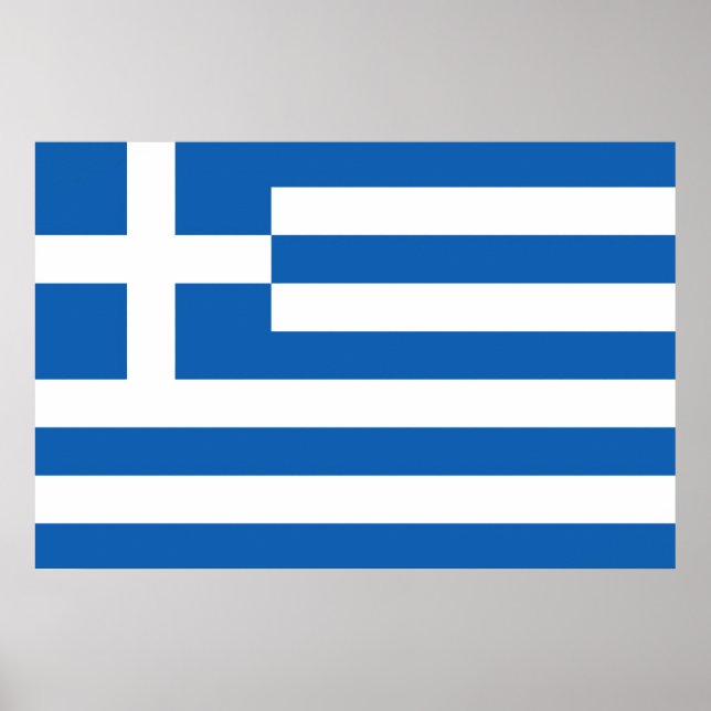 Poster Drapeau Grèce (Devant)