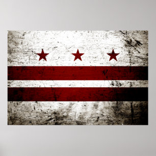 Poster Drapeau grunge noir de Washington DC