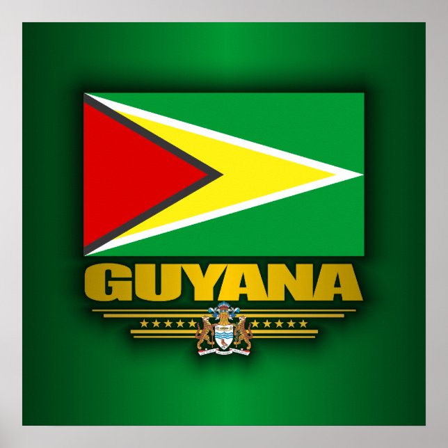 Poster Drapeau Guyana (Devant)