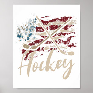 Poster Drapeau Hockey Le Juillet Patriotique Amateur De S