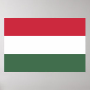 Poster Drapeau Hongrie tricolore