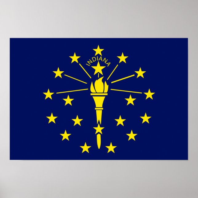 Poster Drapeau Indiana (Devant)