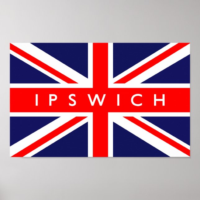 Poster Drapeau Ipswich UK (Devant)