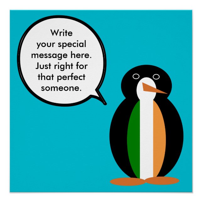 Poster Drapeau irlandais Parler de Mme Penguin Personnali (Devant)