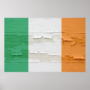 Poster Drapeau irlandais Patiné