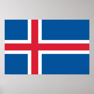 Poster Drapeau islandais