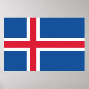 Poster Drapeau Islande