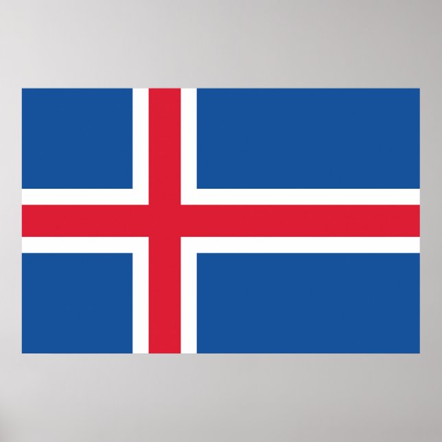 Poster Drapeau Islande (Devant)