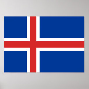 Poster Drapeau Islande