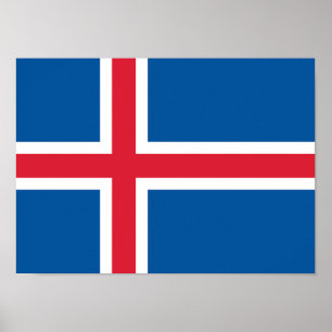 Poster Drapeau Islande