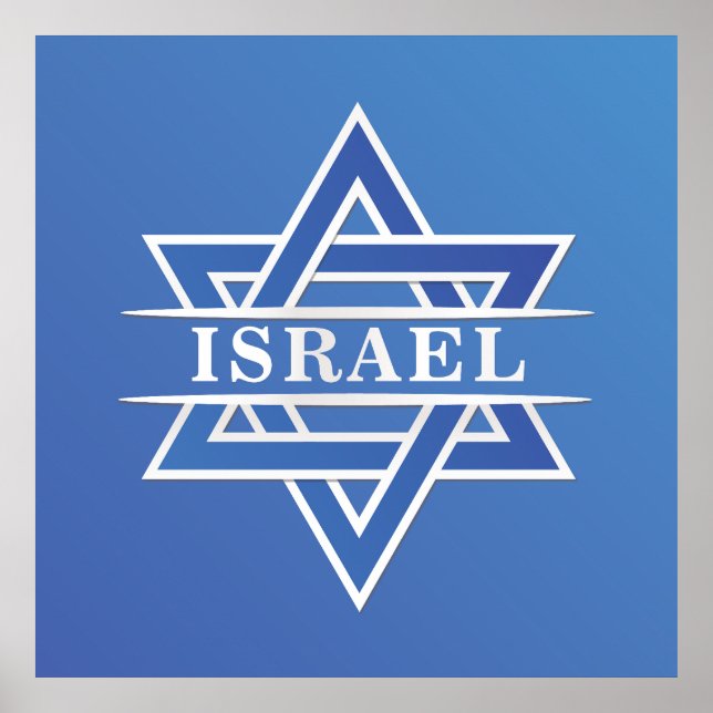 Poster Drapeau Israël Star De David (Devant)