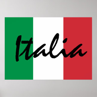 Poster Drapeau italien personnalisé Italia