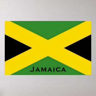 Poster Drapeau jamaïcain à The Edge avec le mot de la