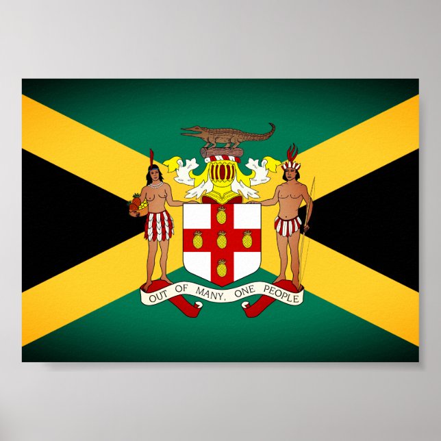 Poster Drapeau jamaïcain / Armoiries (Devant)