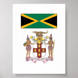 Poster Drapeau jamaïcain et symboles culturels Fierté 
