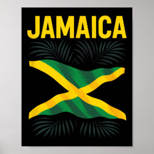 Poster Drapeau Jamaïcain Jamaïque Souvenir Voyage Vacance