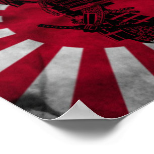Poster Drapeau japonais de Samurai