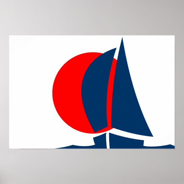 Poster Drapeau japonais voile Yacht Japon Nautique (Devant)
