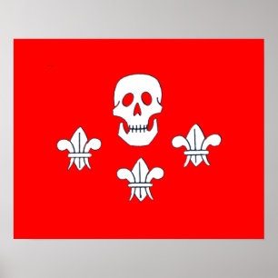POSTER DRAPEAU JOLLY ROGER ET TROIS LIEUX